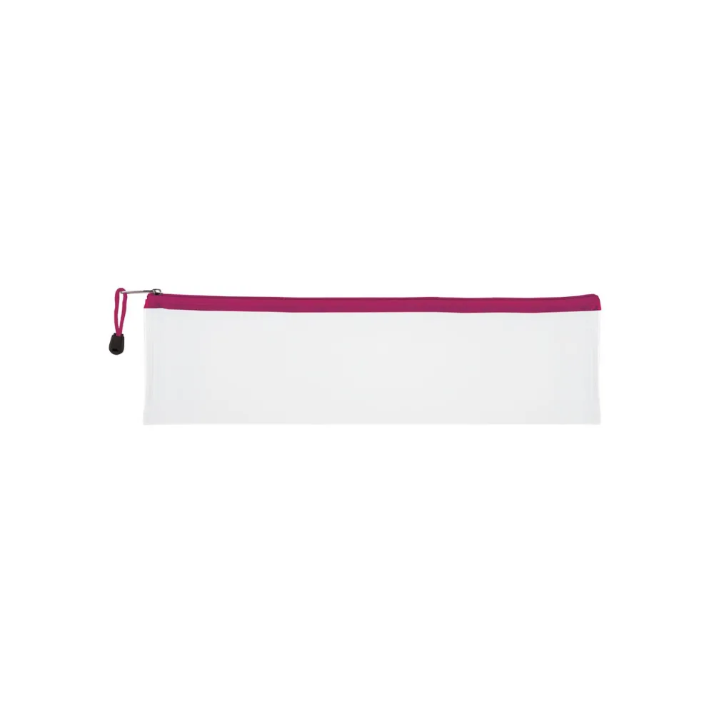 Pencil Bag Clear 33cm Pink Zip