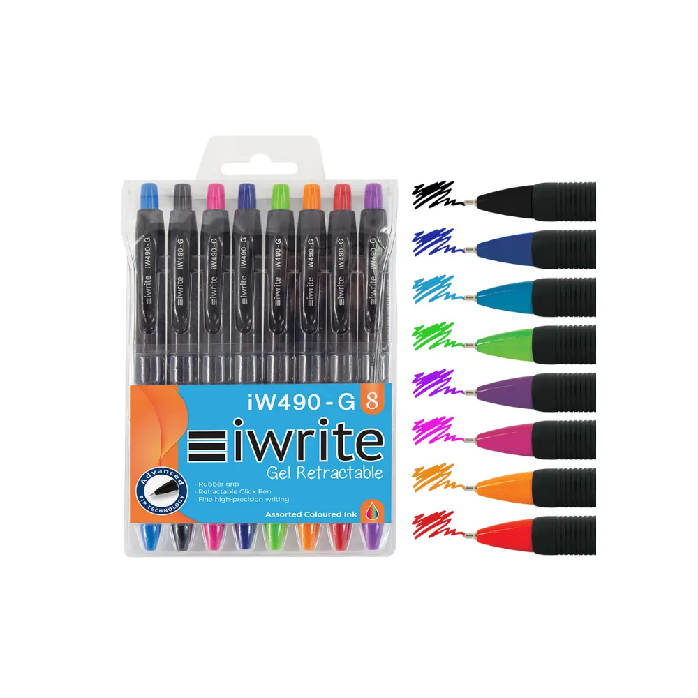 [6009548812506] Pen Retractable Gel Wallet 8`s IW490 - Iwrite 