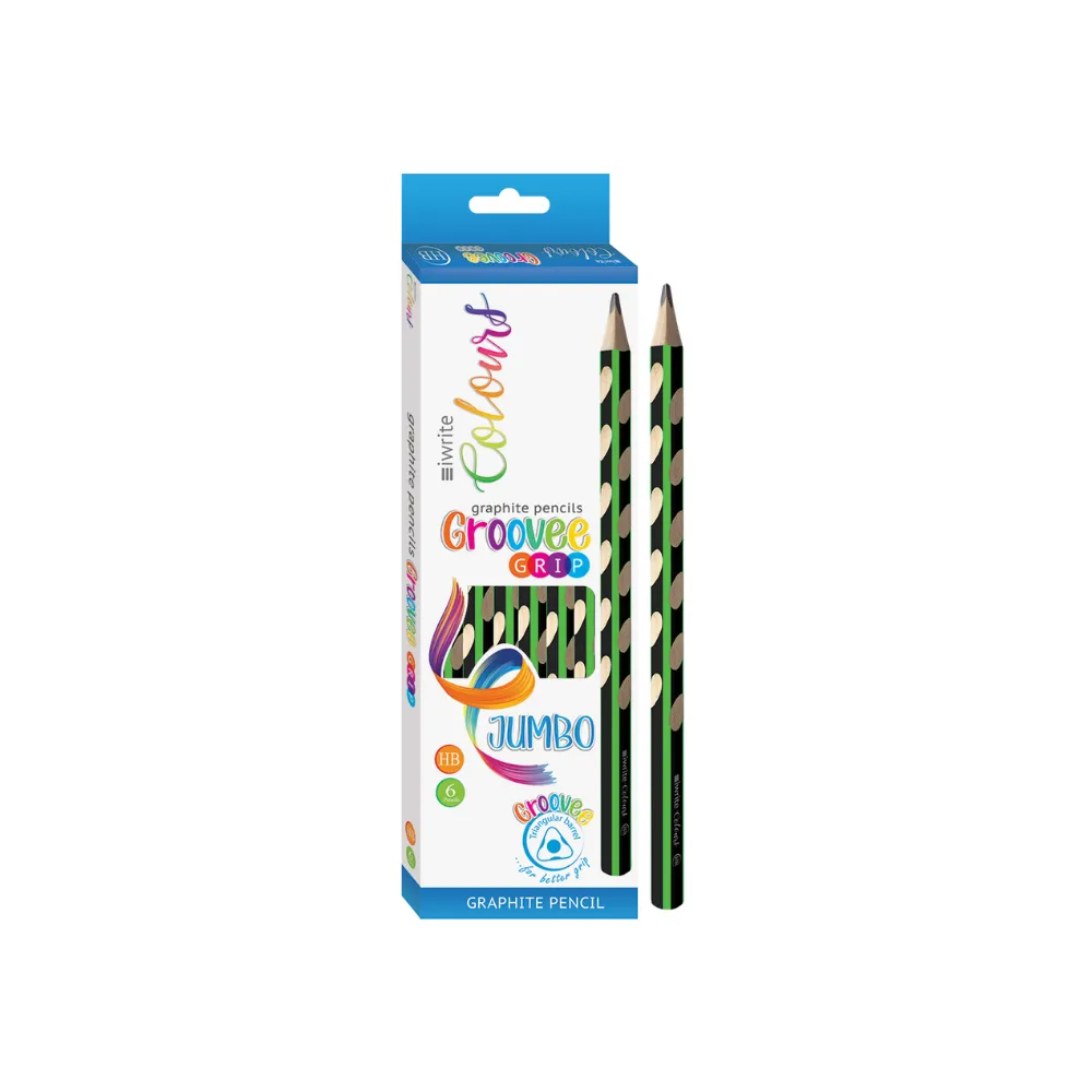 [6009548815873] Pencil HB Jumbo Groovee 6`s - iWrite