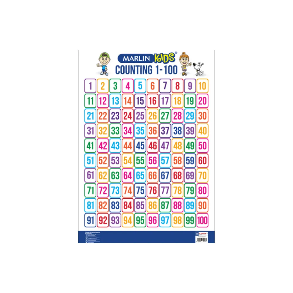 [6009608646270] Chart Kids Counting 1-100 - Marlin 