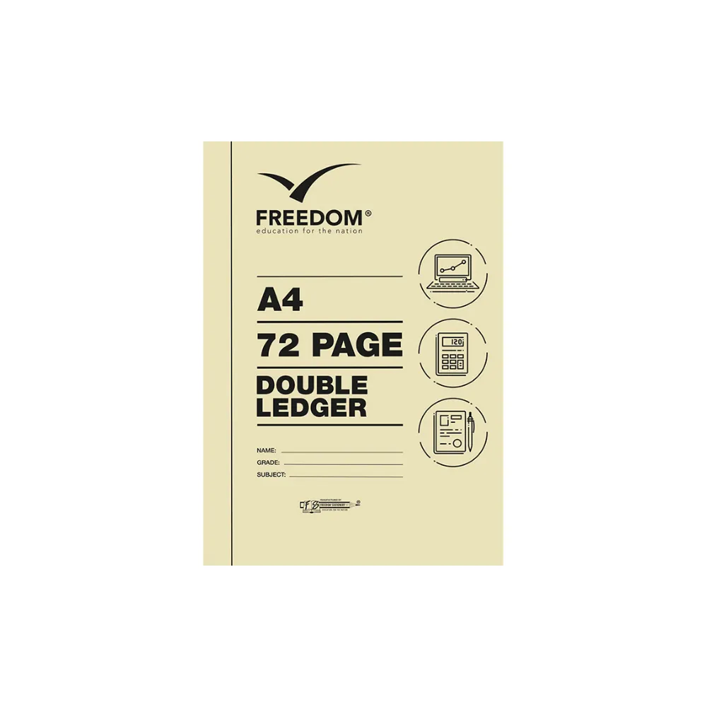 [6009635830949] Book A4 Double Ledger 72p - Freedom