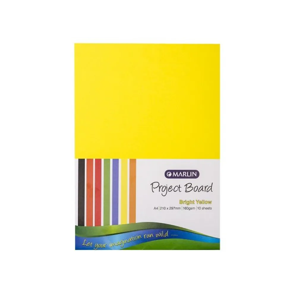 [6009635844793] Board A4 160gsm 10`s Yellow - Marlin