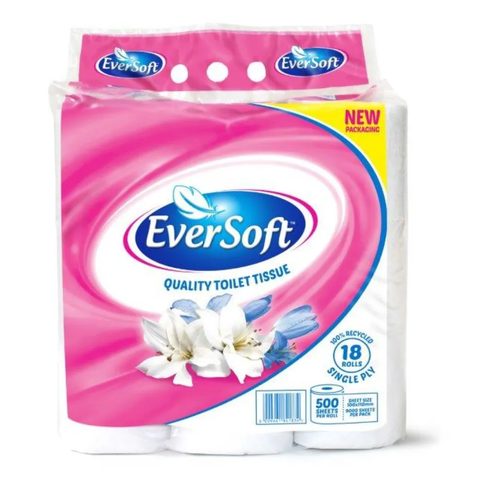Eversoft Toilet Paper Classic 18`s 500 Sheet - Recycle 