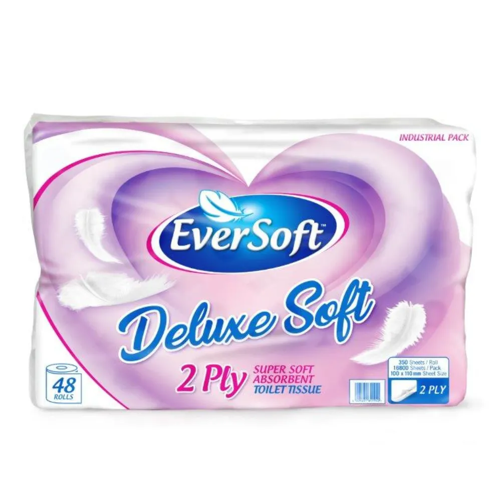 [6009661841957] Eversoft Toilet Paper Deluxe Soft 48 Unwr 2ply 350 Sheet - Virgin