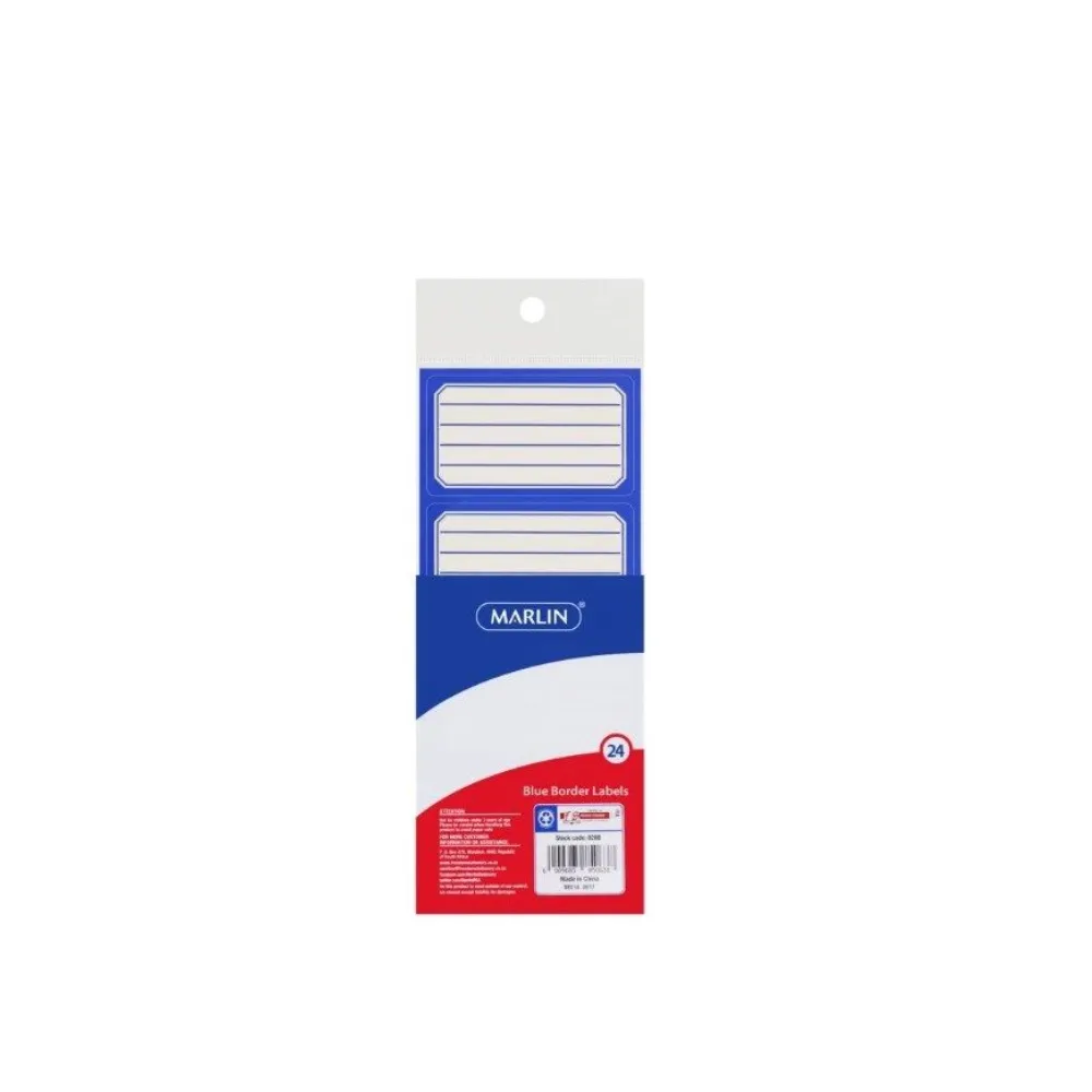 [6009685850638] Blue Border Labels 24`s - Marlin
