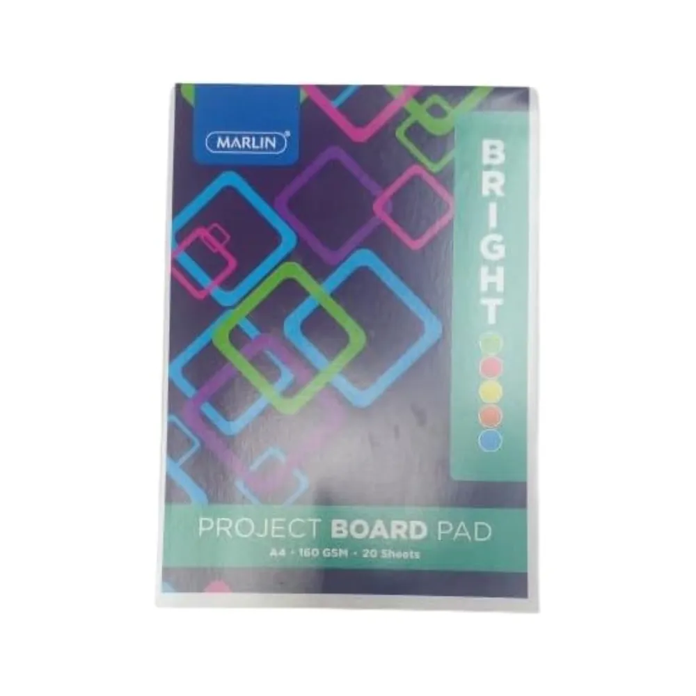 [6009685858641] Board Pad A4 160g 25sht Asst Bright - Marlin