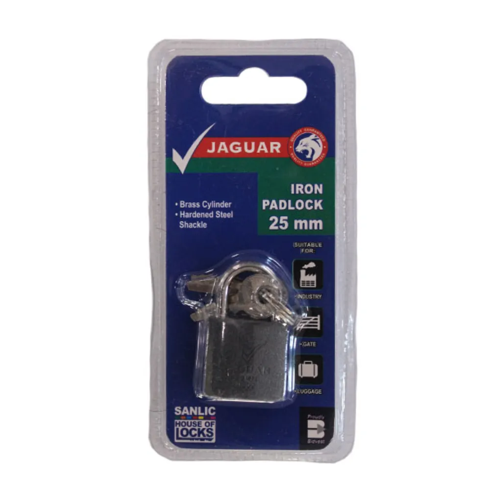 [6009693517073] PADLOCK 25mm IRON JAGUAR CLAM