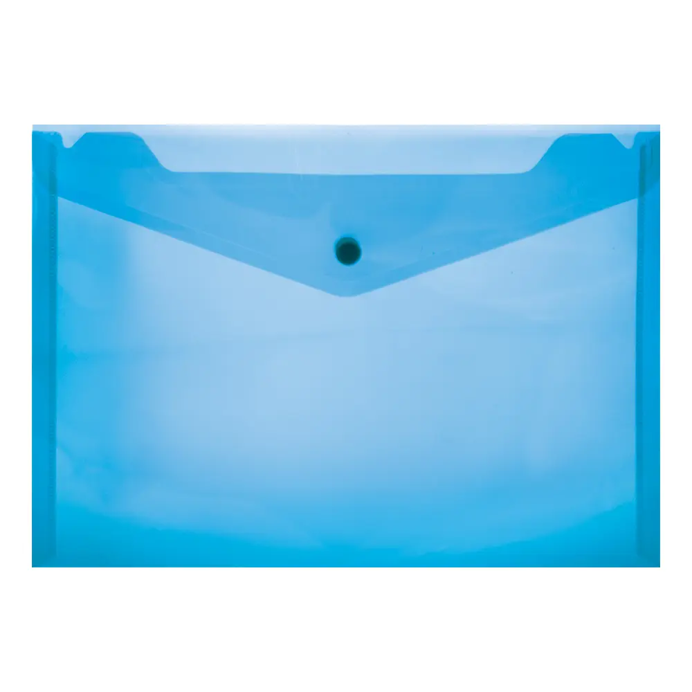 Folder Carry Plastic A4 Blue Button - Treeline
