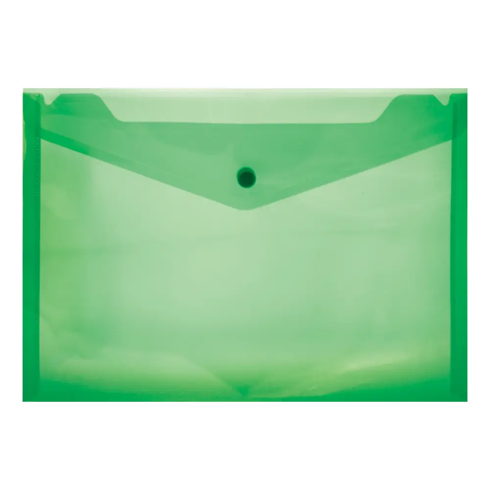 Folder Carry Plastic A4 Green Button - Treeline