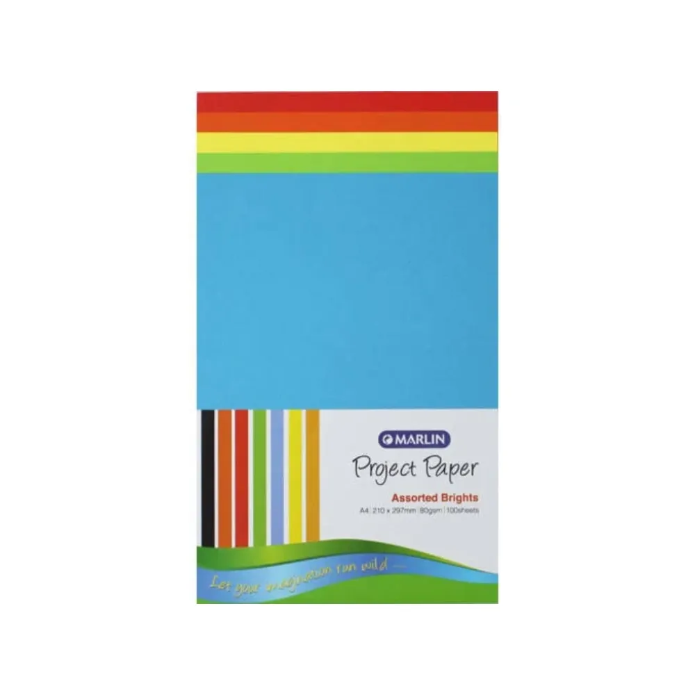 Paper A4 80g 100`s Ass Brights - Marlin