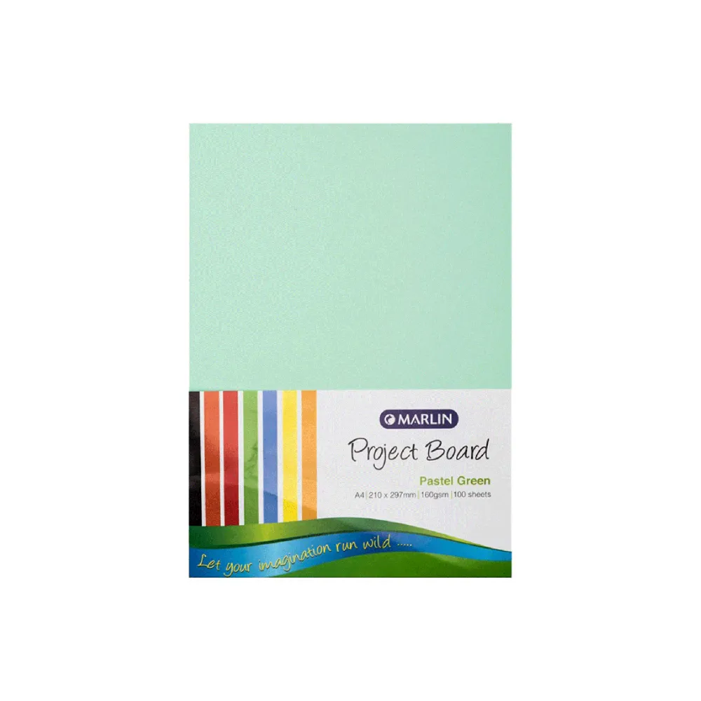 [6009698064206] Board A4 160g 100`s Pastel Green - Marlin