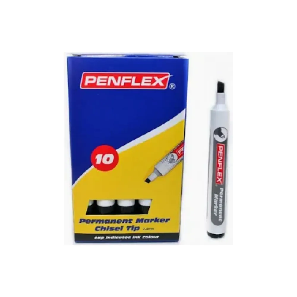 [6009701972726] Marker Permanent PM15 Black 10`s - Penflex