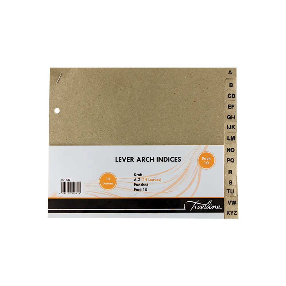 Index Lever Arch Board 14 Leaves - Treeline