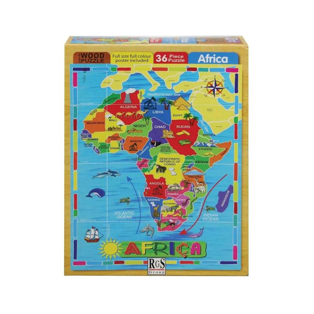 [6009707413247] Puzzle Map of Africa 36 piece - Interstat