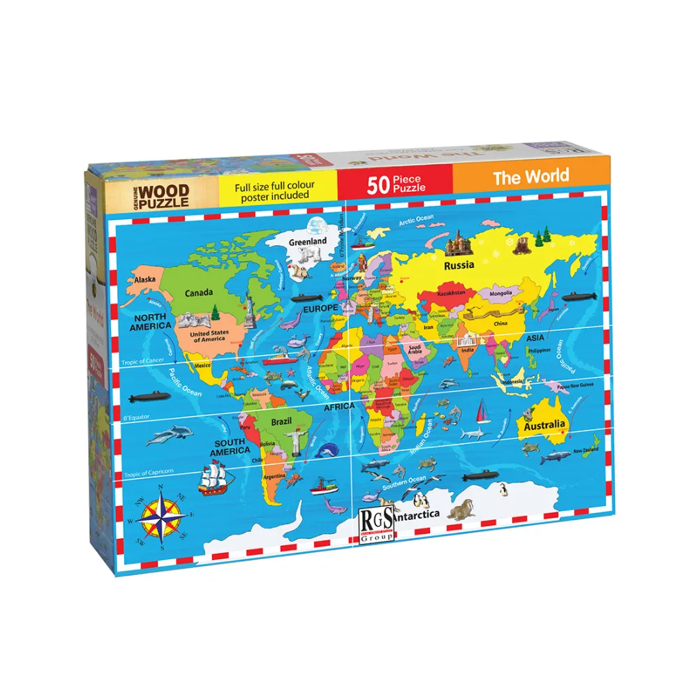 [6009707413469] Puzzle 50pc World Map - Interstat