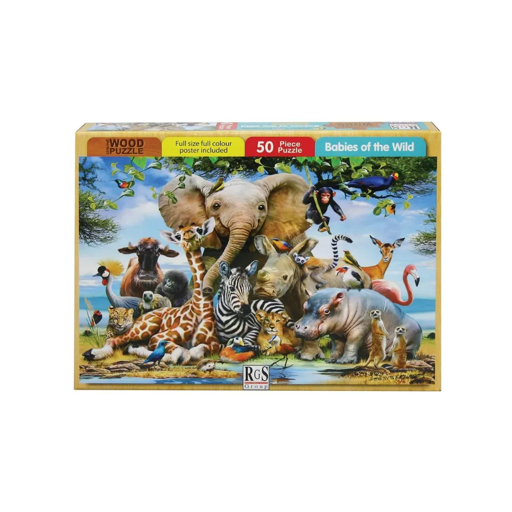 [6009707415074] Puzzle 50pc Babies in Wild - Interstat