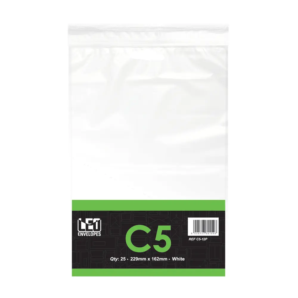 [6009707691546] Envelope C5-12P 229mm x 162mm White 25`s - Treeline
