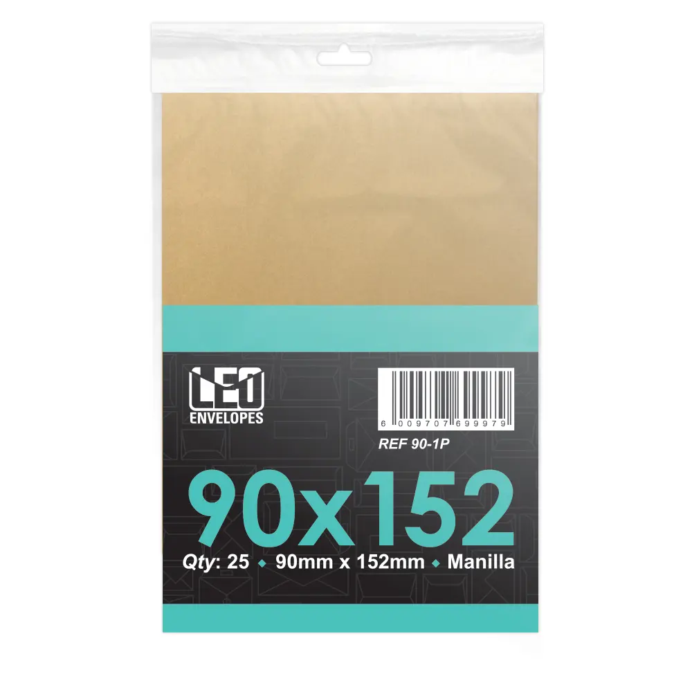 Envelope 901P 90mm x 152mm Manilla 25`s - Treeline