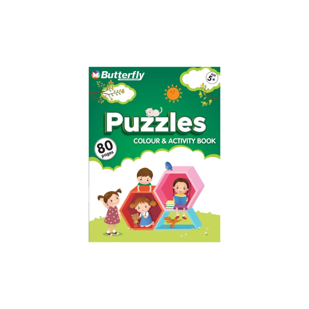 Book Colouring Butterfly - Puzzle English 80p