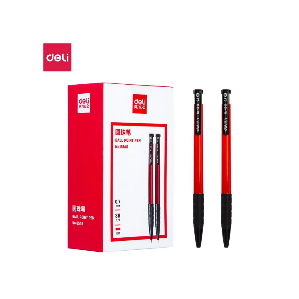 [6546] Pen Click Ballpoint 0.7 Red 6546 - Deli