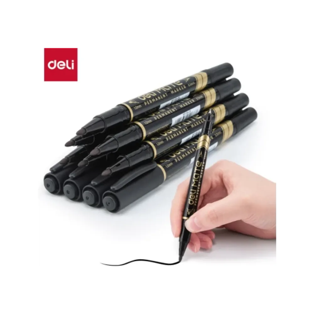 Marker Permanent Dual Tip 10420 Black - Deli - Tech