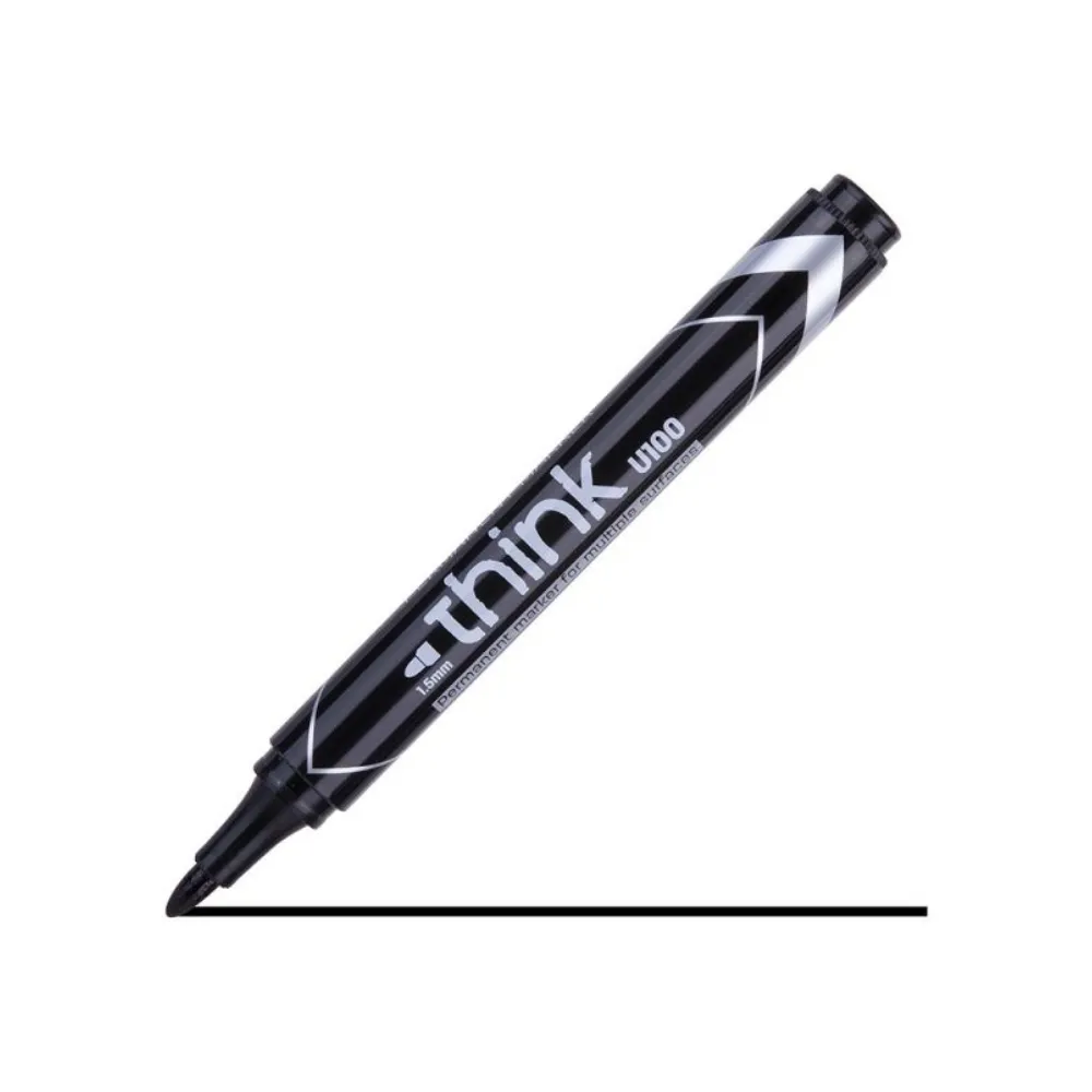 Marker Permanent Black U10020 bullet tip Think - Deli 