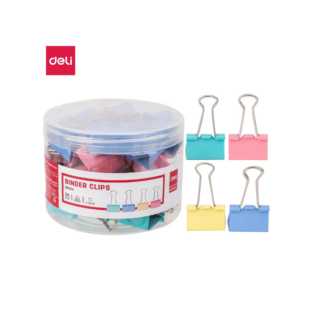 Clip Foldback Colour 32mm - Deli 