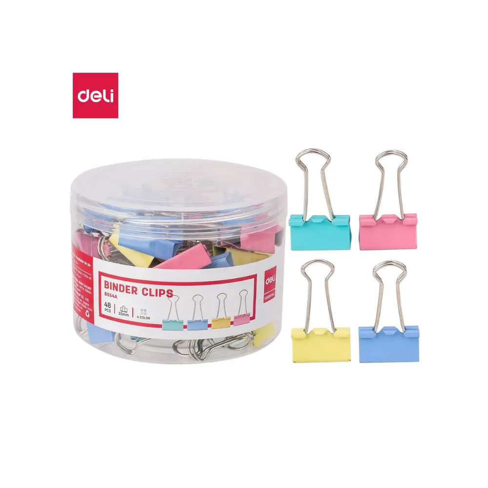 [6921734985545] Clip Foldback Colour  25mm - Deli