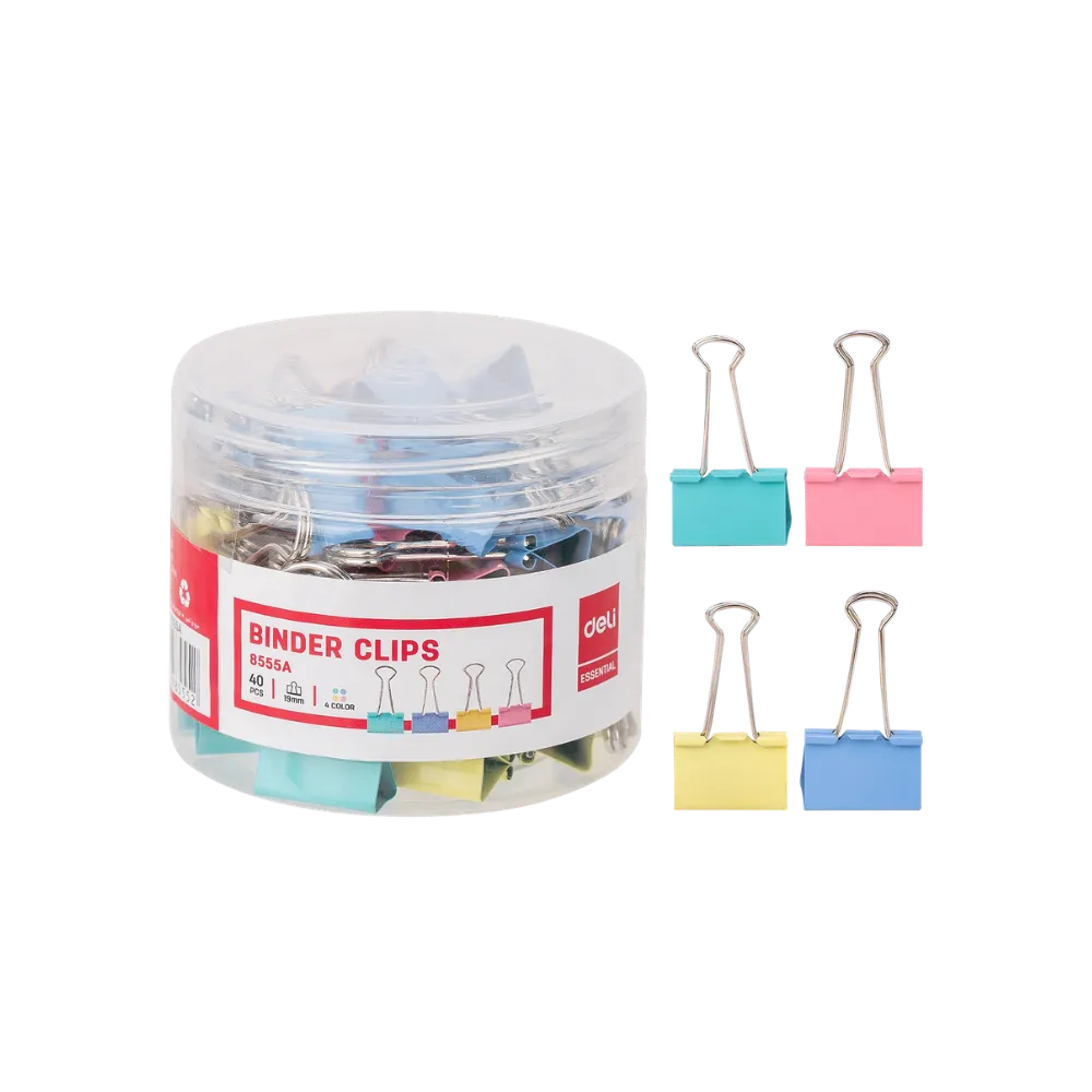 [6921734985552] Clip foldback Colour 19mm - Deli Tech