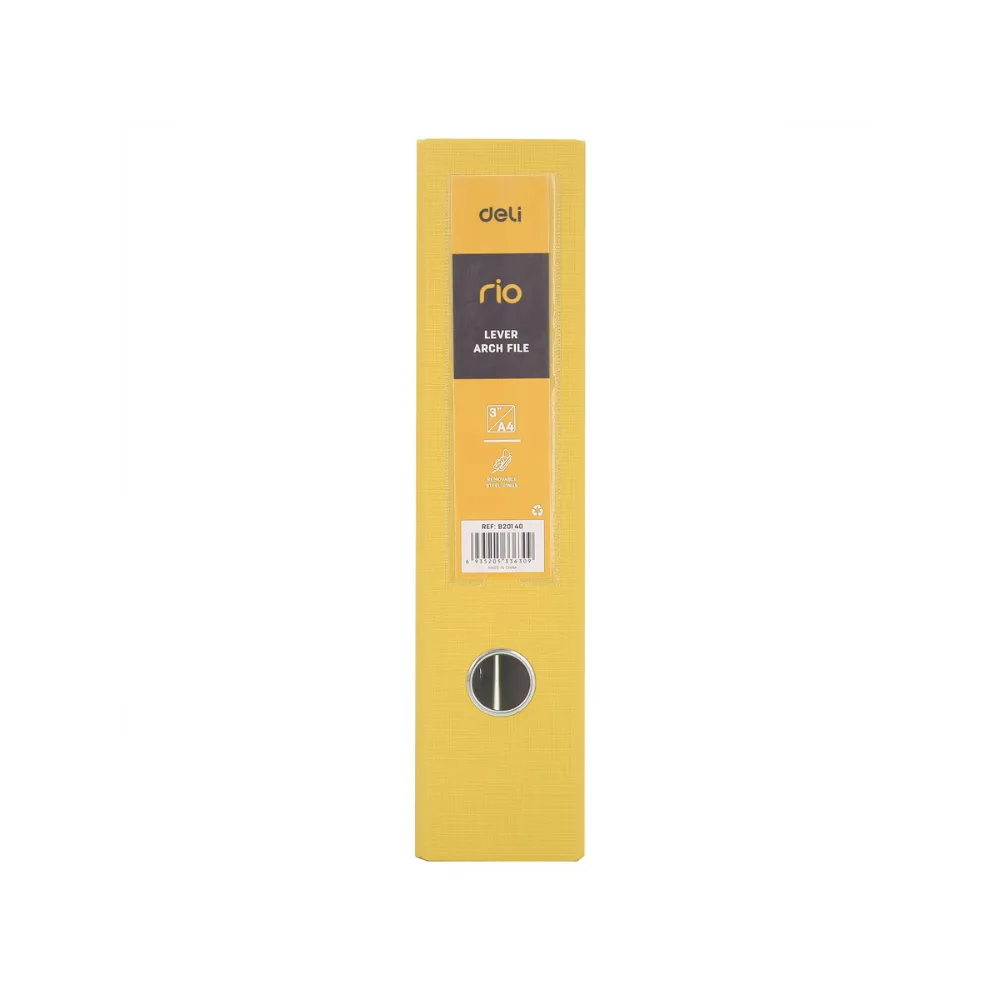 [6935205336316] File Lever Arch 70mm PP Yellow - Deli