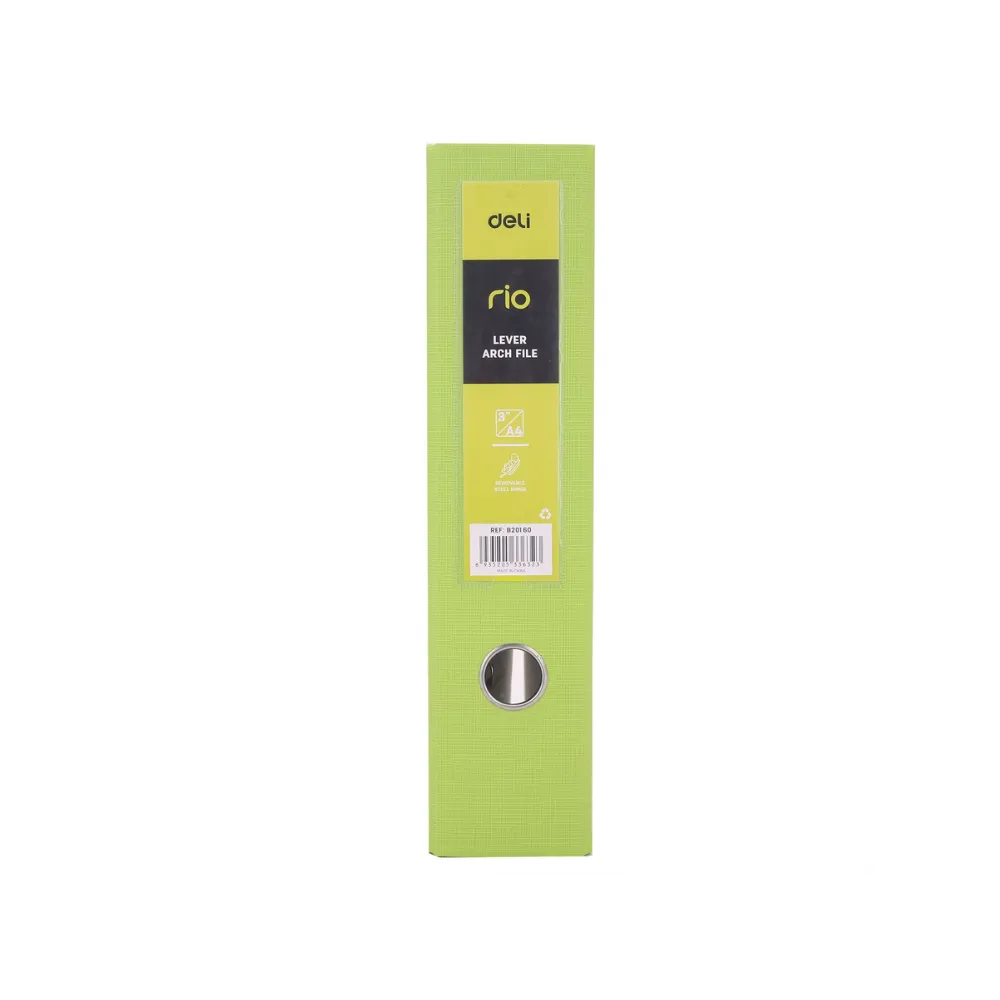 [6935205336323] File Lever Arch 70mm PP Green - Deli