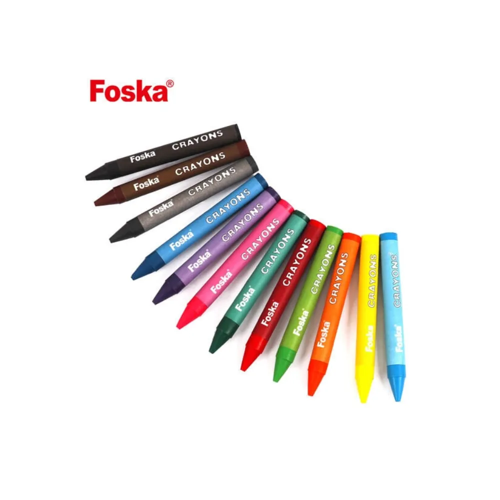 [6937544357878] Wax Crayons Regular 12`s - Foska