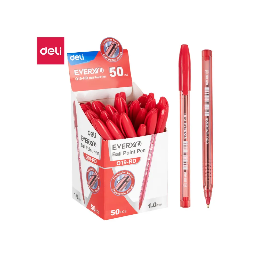Pen Every Ball Point 1.0 Red Q19-RD Box 50`s - Tech