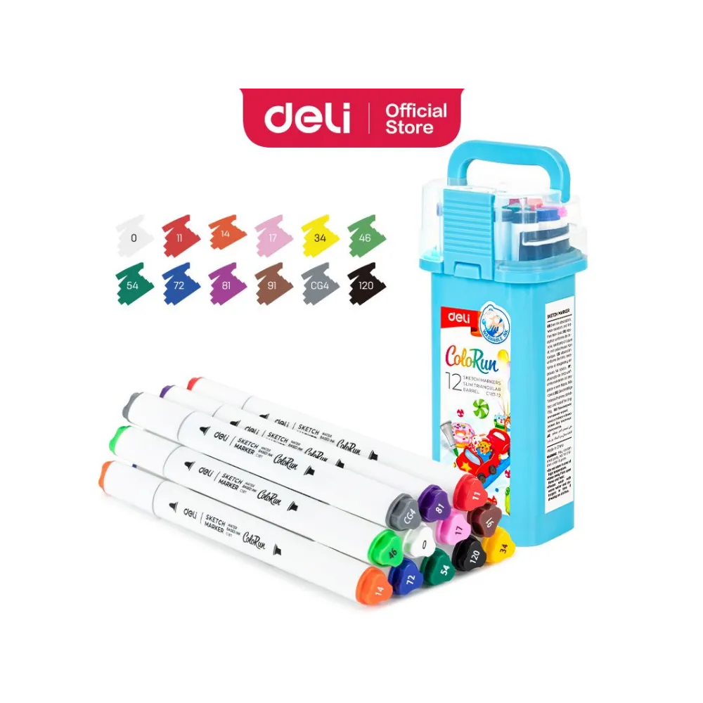 [6941798482507] Marker Sketch Dual Tip 12`s Water Base - Deli