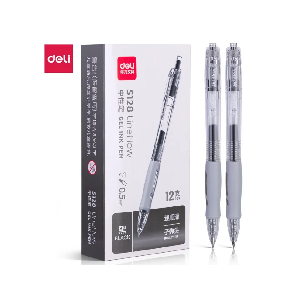 [6973504006288] Pen Line Flow Gel black S128 - Deli 