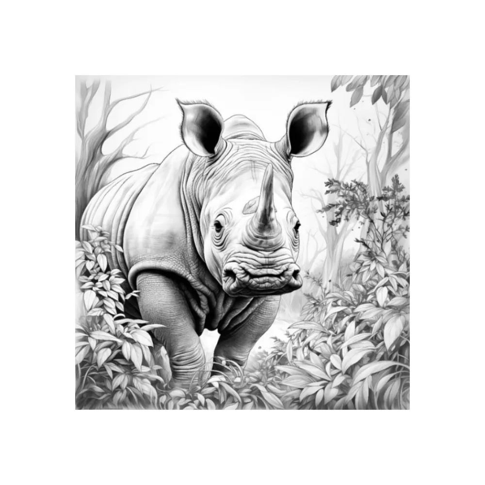 [759649404877] African Rhino 155x155 Card - iColor