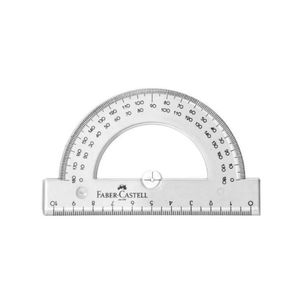 [8015296002067] Protractor Art 206 180 10cm Transparent Faber-Castell