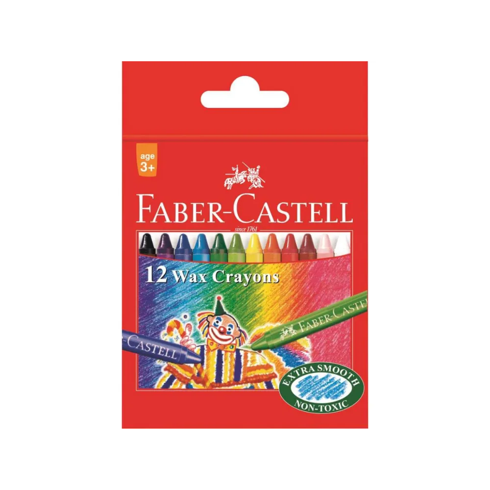 [8901180252123] Wax Crayons Slim 12`s 8mm Faber-Castell