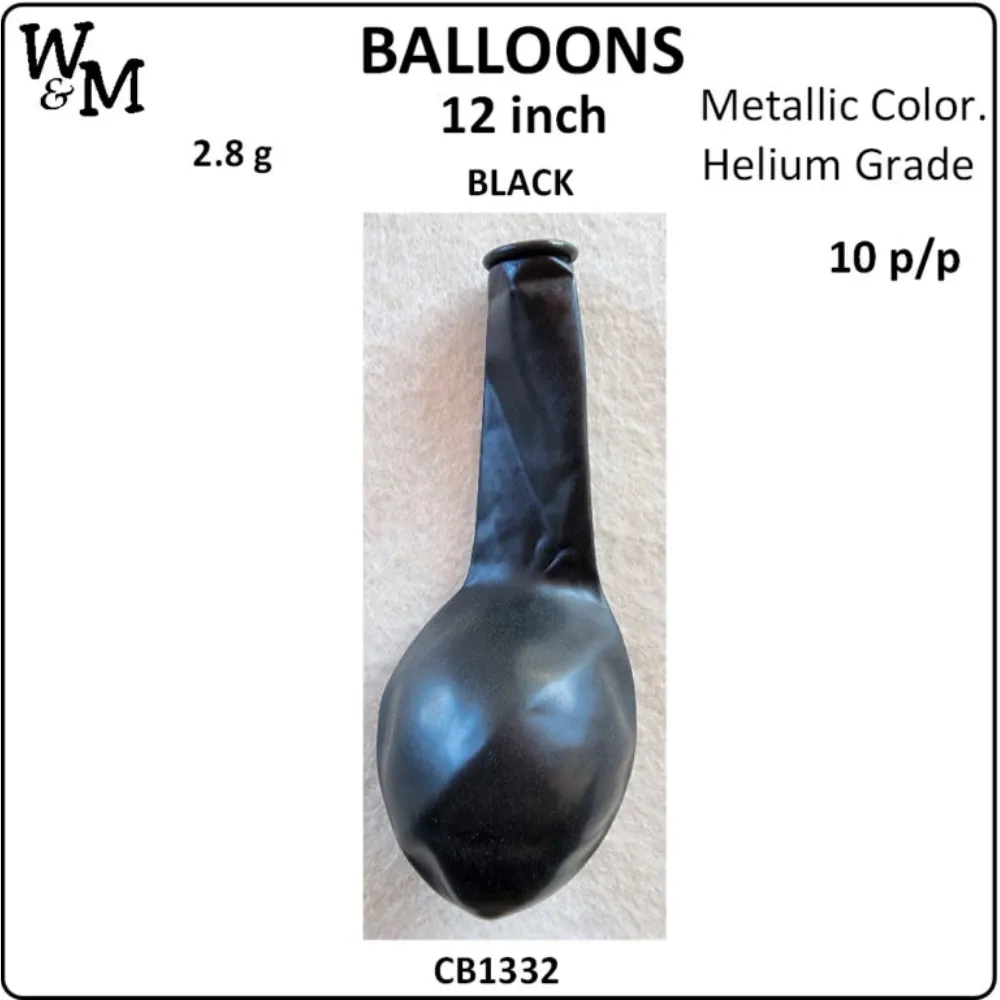 Balloon black 12 inch