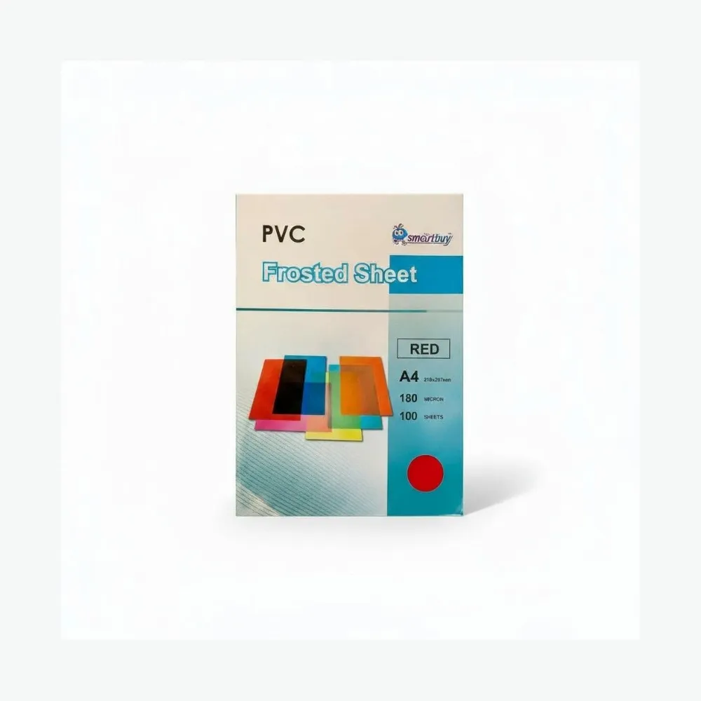 Frosted Sheet PVC Binding covers A4 100`s Red - Smartbuy