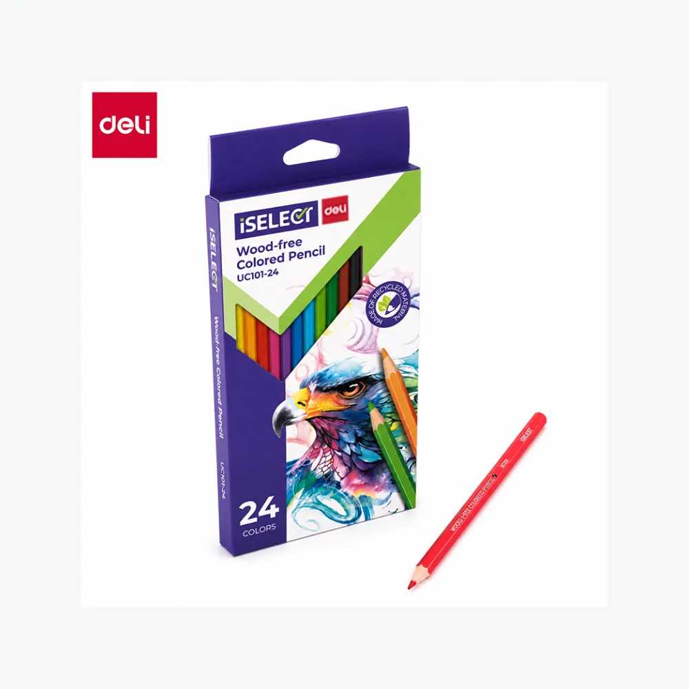 Pencil Colouring 24`s Wood Free - Iselect