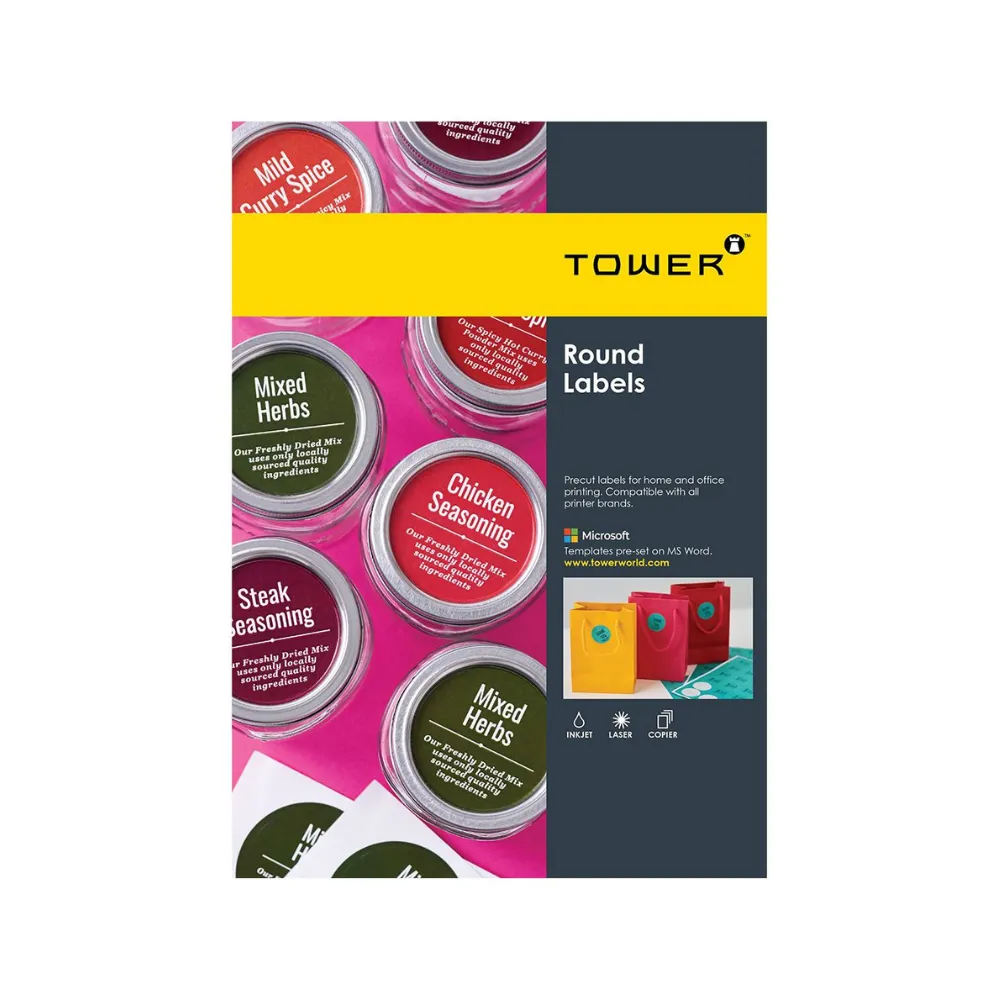 [6002866010401] Label Tower Round 80mm A4 100`s - W118