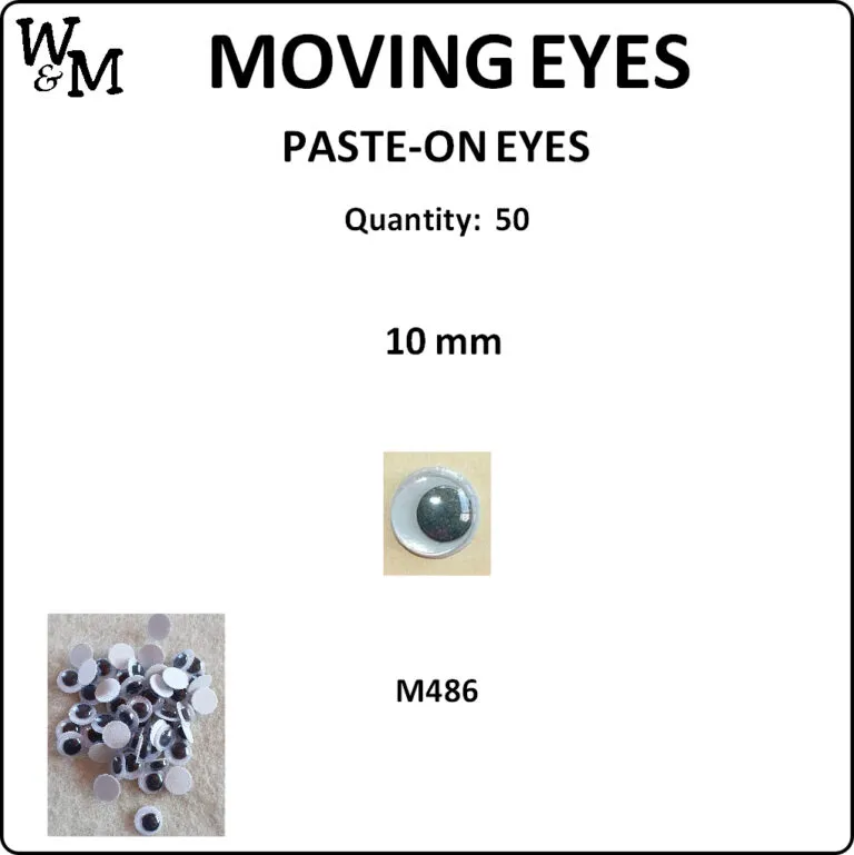 Moving Eyes Paste On 10mm 50/p
