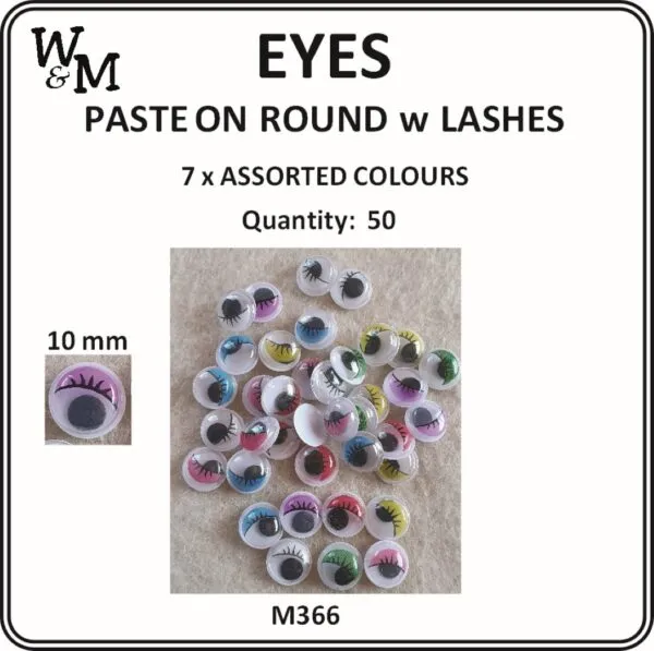 Paste On Eyes 10mm Ass Lashes 50/p - Disc