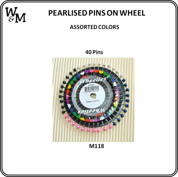 Pearlised Pins on Wheel