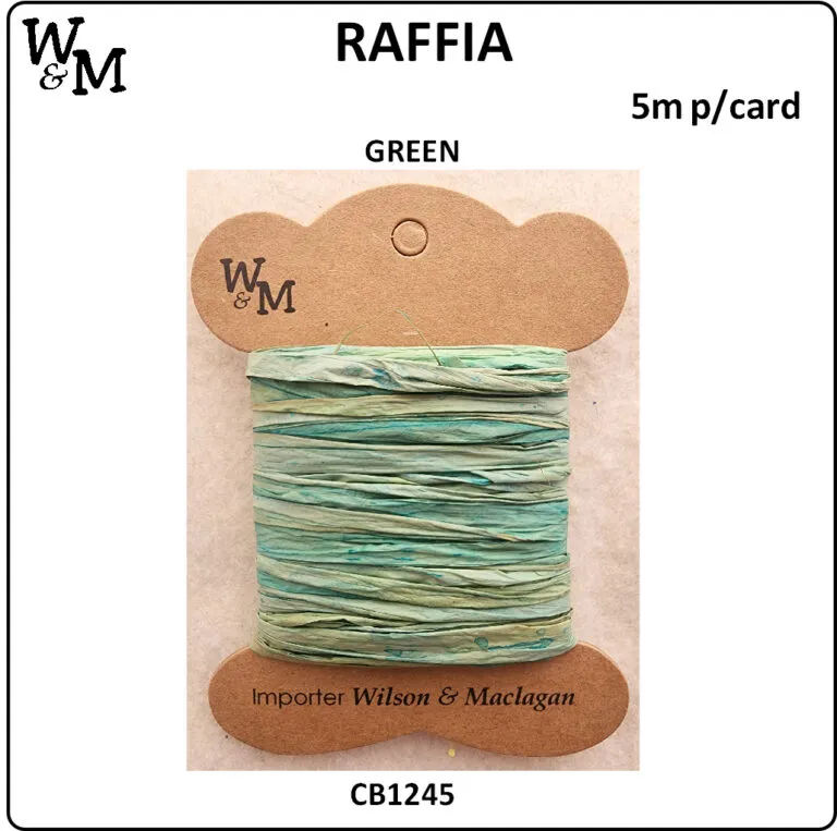 Raffia Green on Card 5m