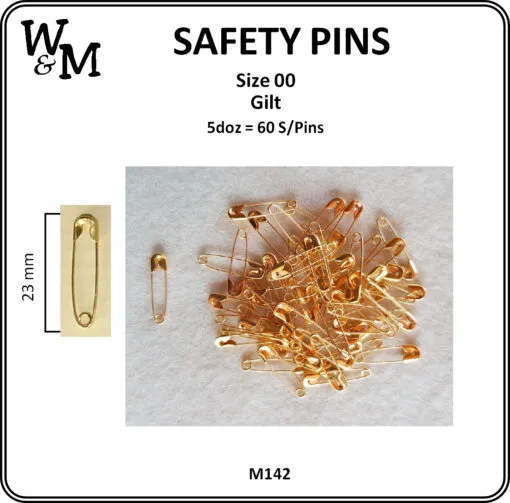 Size 00 Safety Pin Gilt N/S