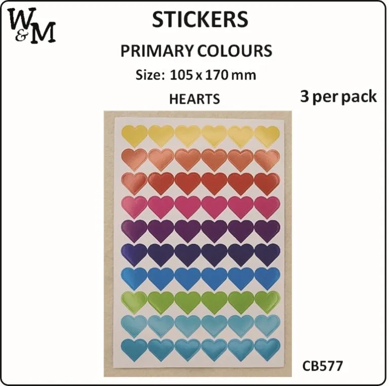 Sticker Hearts Primary