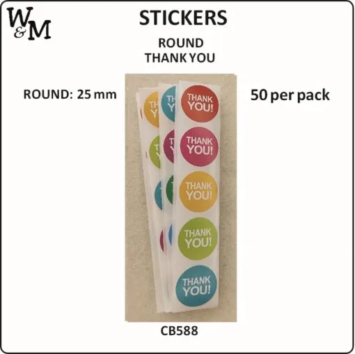 Sticker Round Thank You