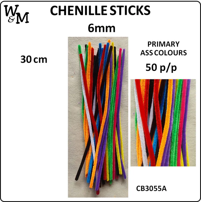 Chenille Stick Ass Colour 6mm